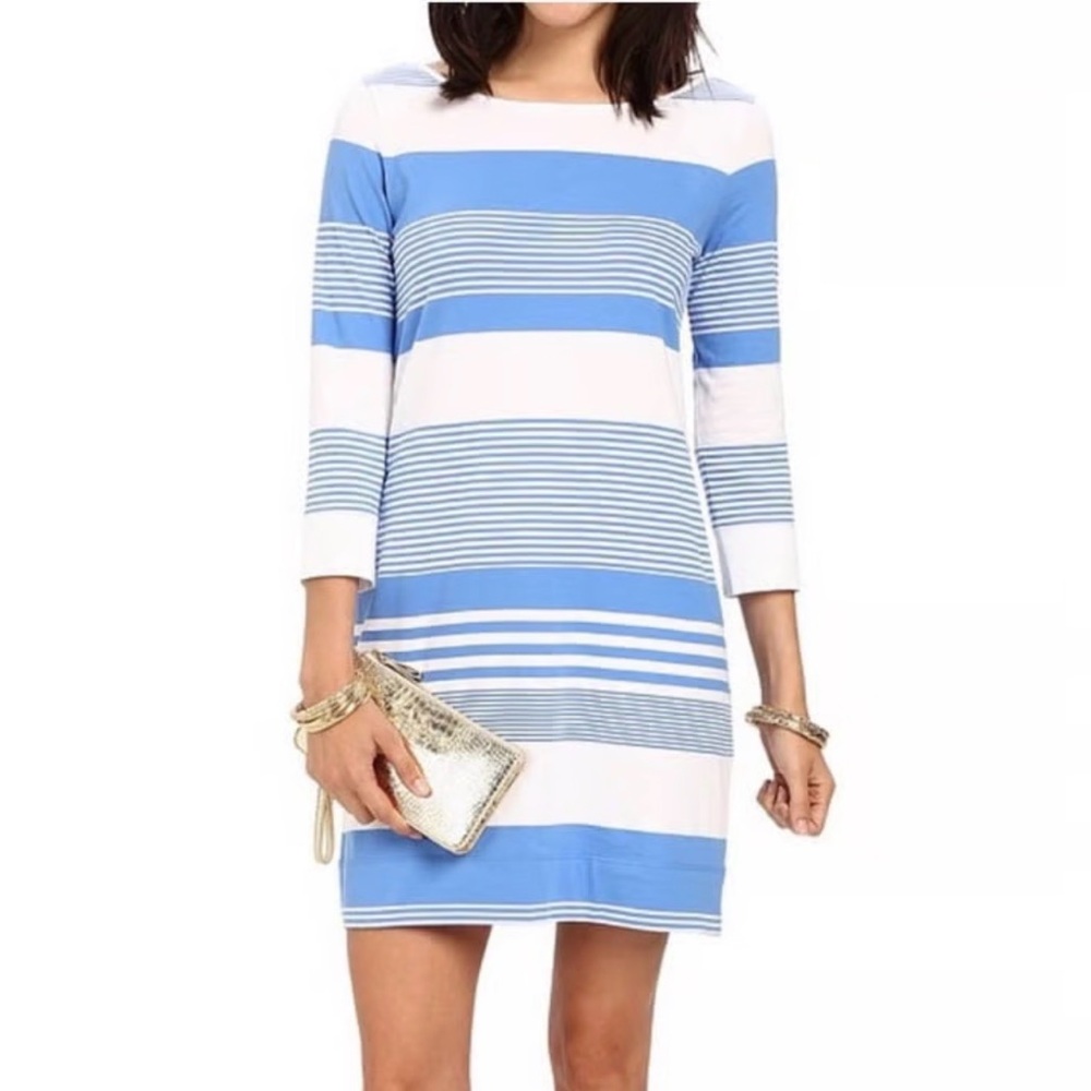Lilly Pulitzer Blue and White Long Sleeve Dress